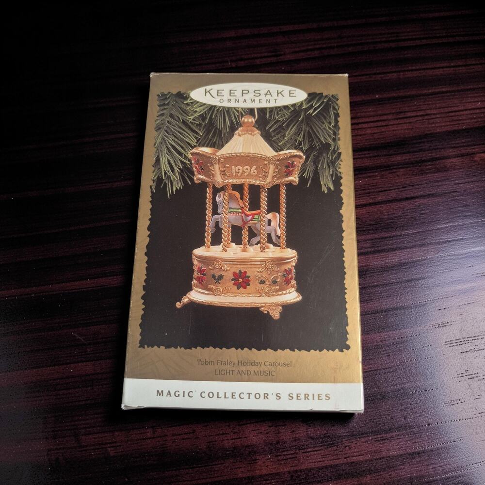 Hallmark Keepsake Magic Ornament 1996 Tobin Fraley Holiday Carousel